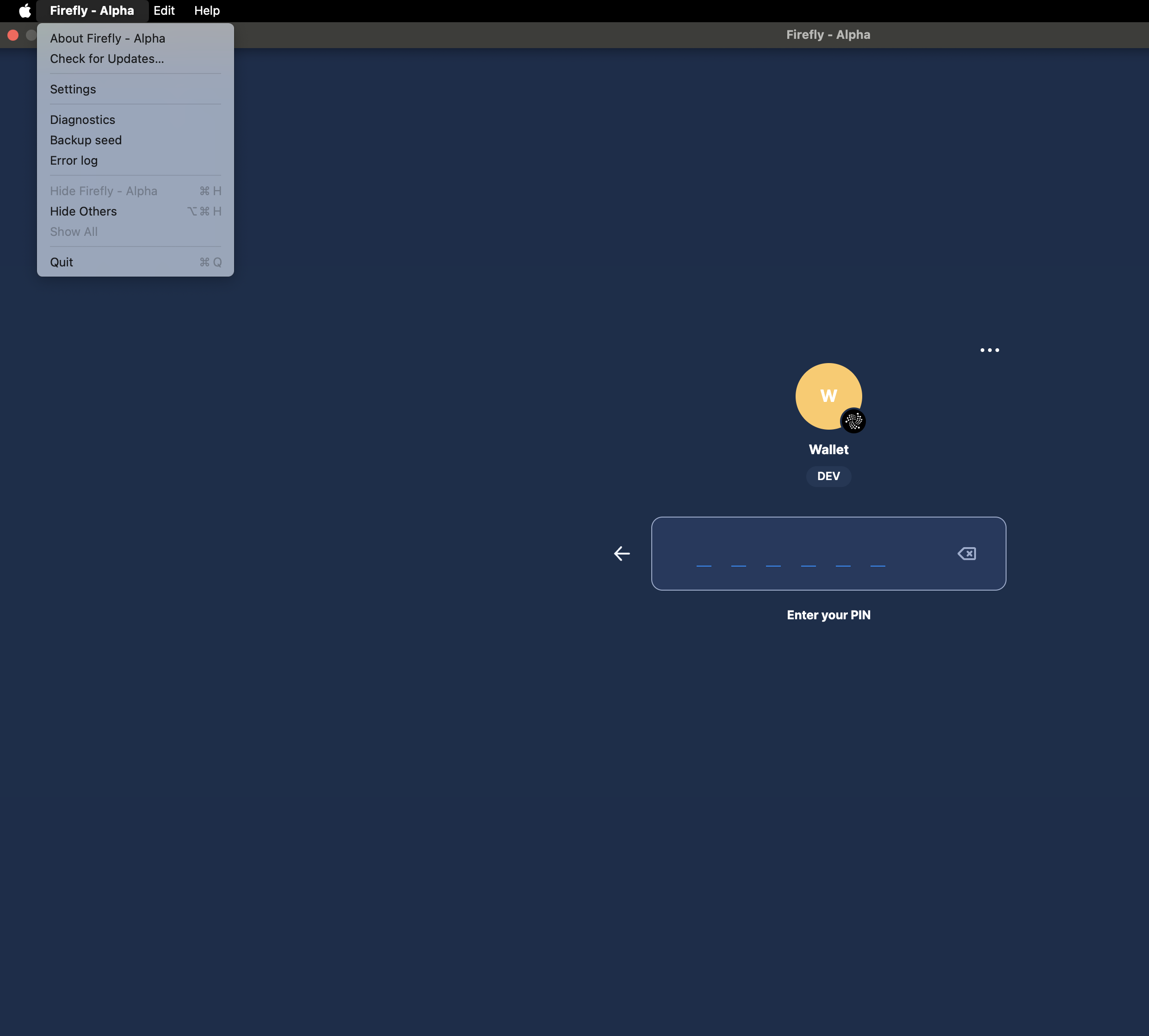 Backup Seed Menu